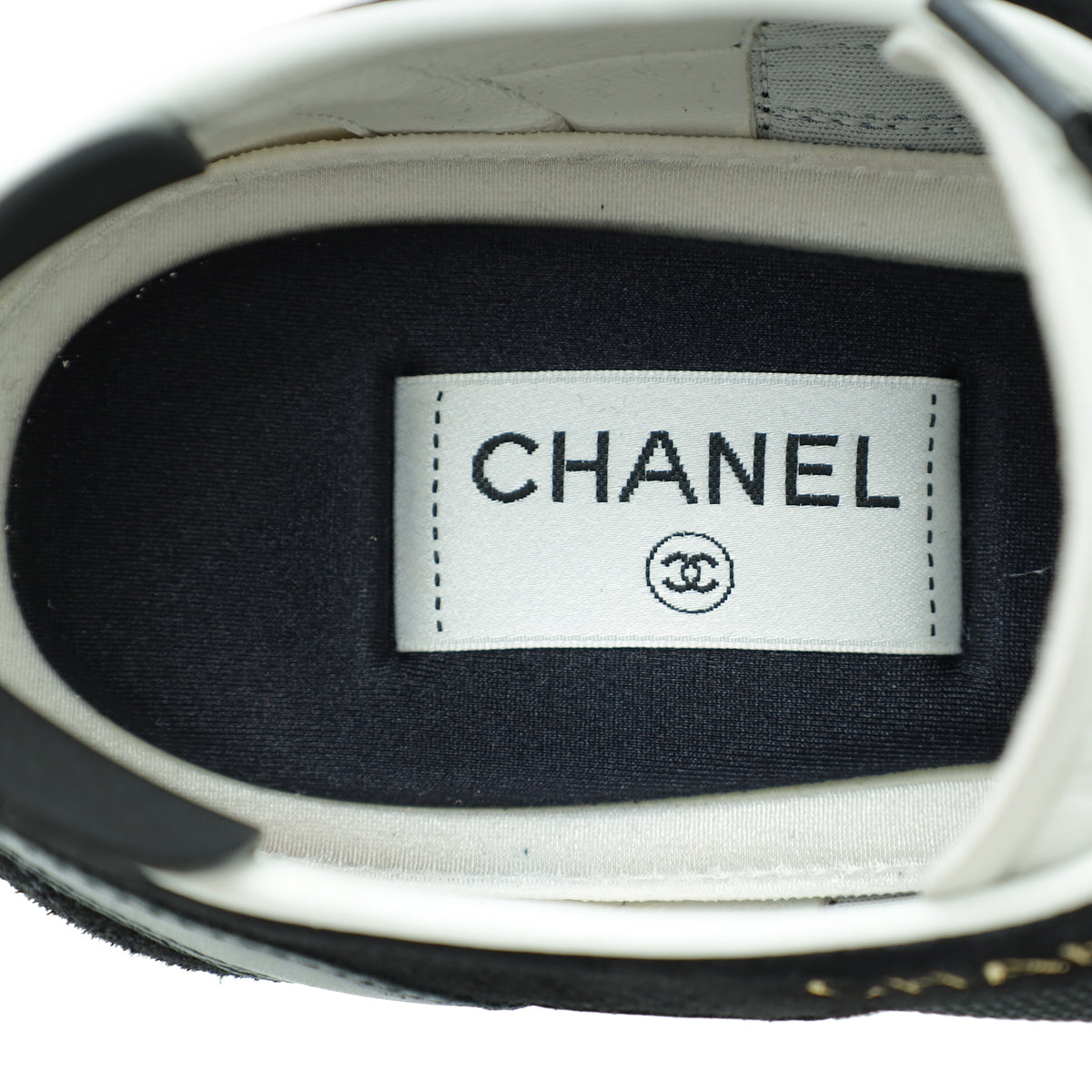 Chanel Black Lace Up Low Top Sneakers 41.5