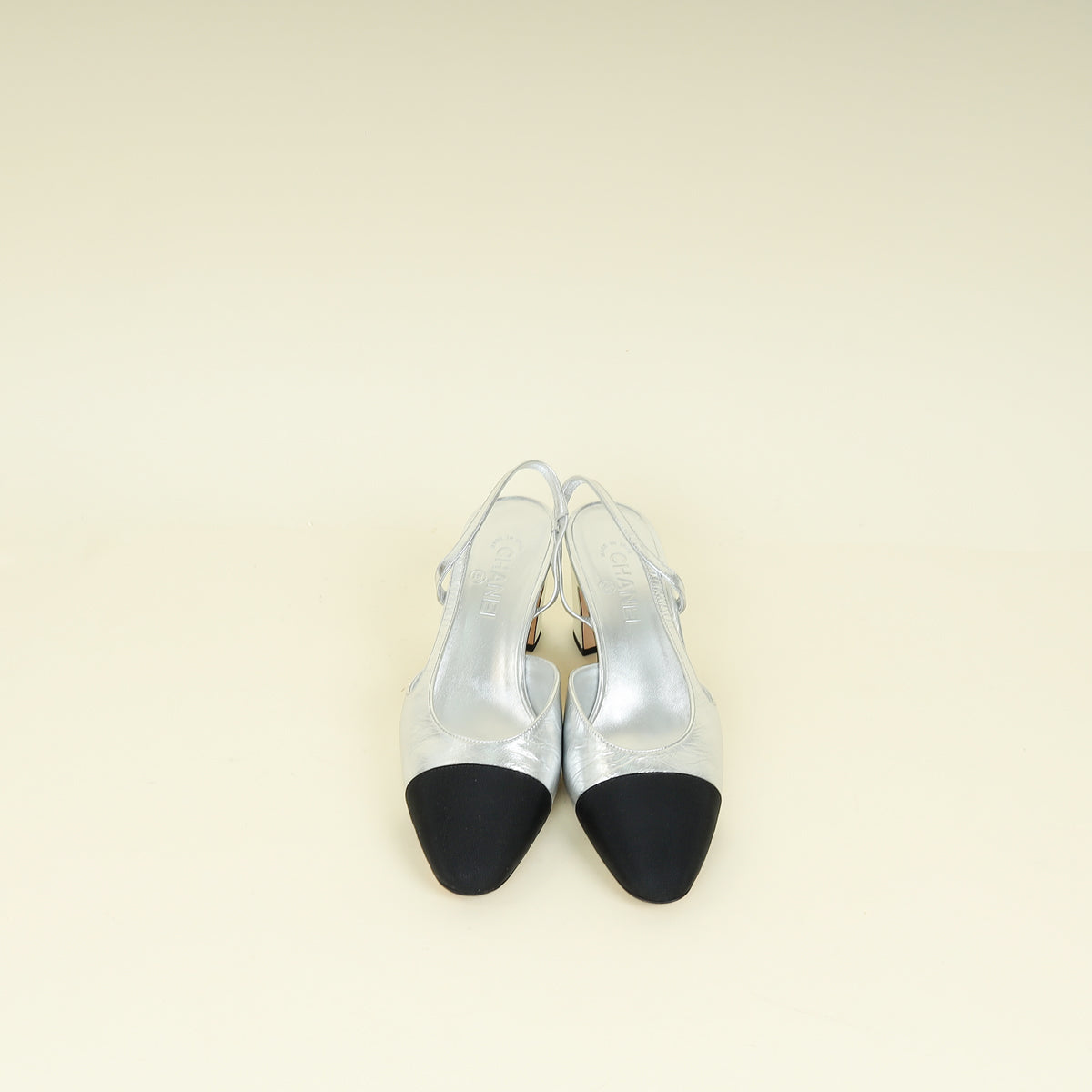 Chanel Bicolor CC Cap Toe Slingback Pump 41.5