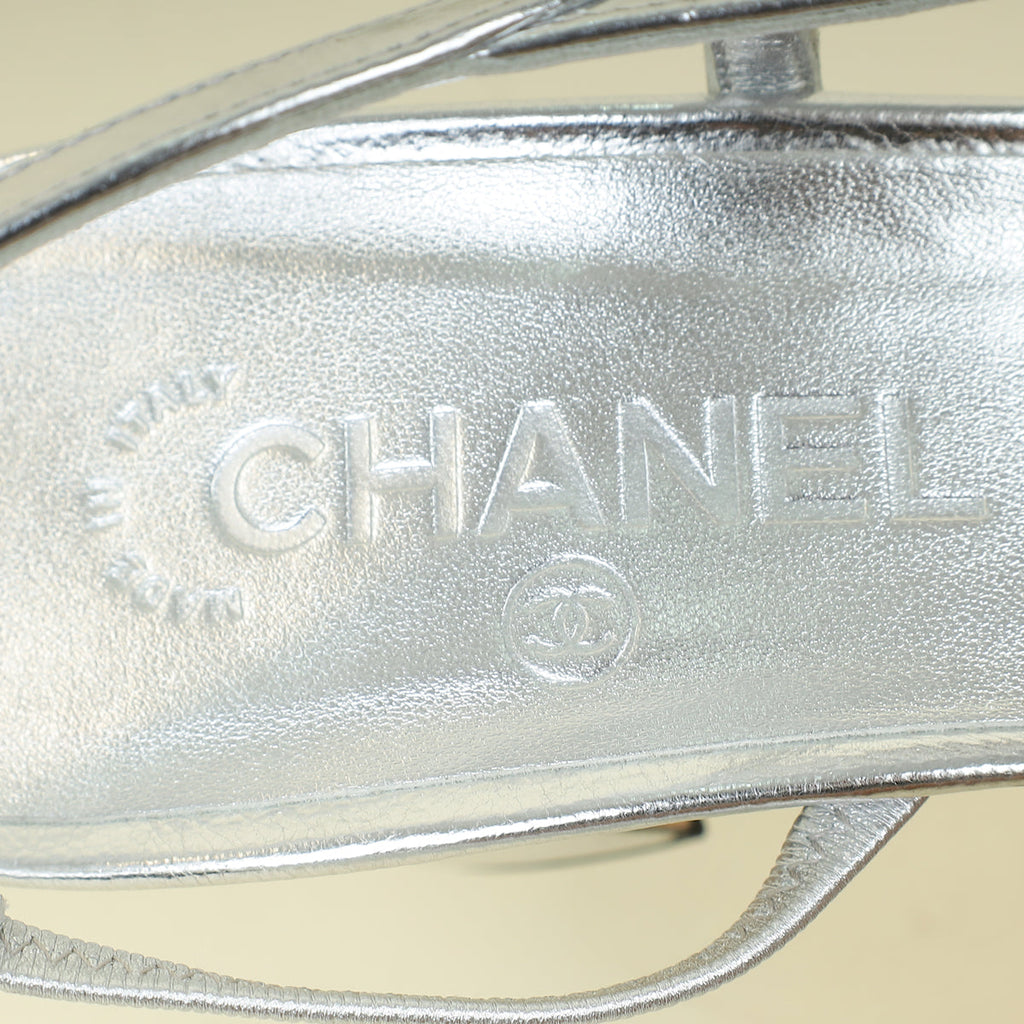 Chanel Bicolor CC Cap Toe Slingback Pump 41.5
