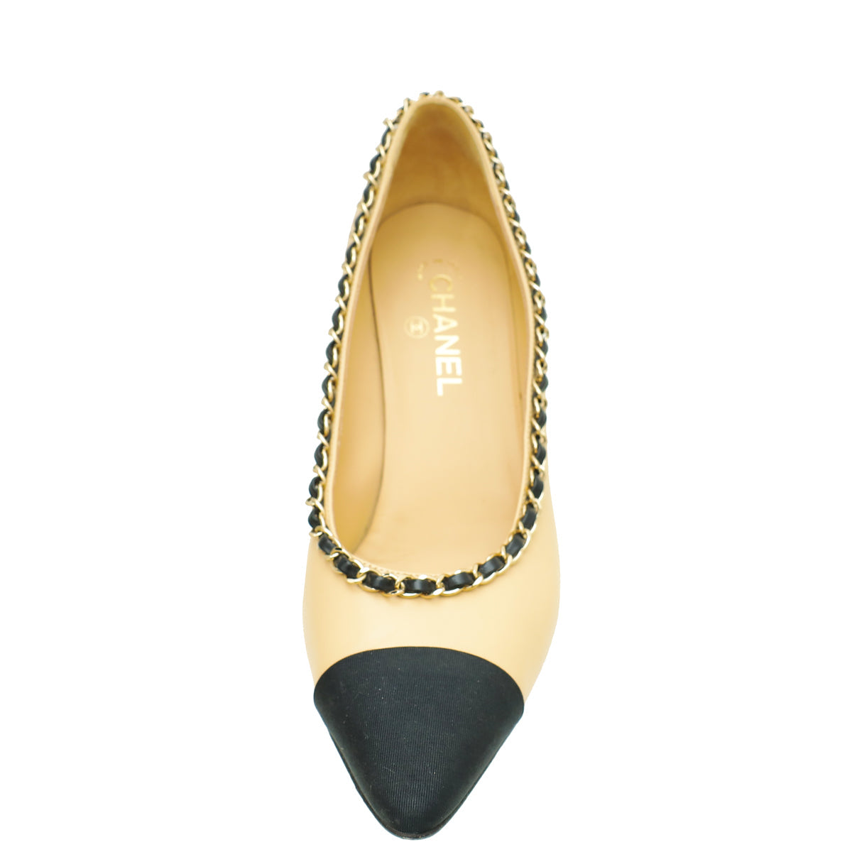 Chanel Bicolor Chain Detail Pumps 41.5