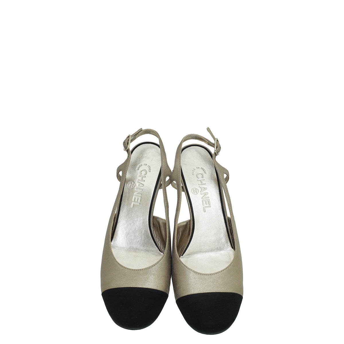 Chanel Bicolor CC Cap Toe Slingback Pump 41