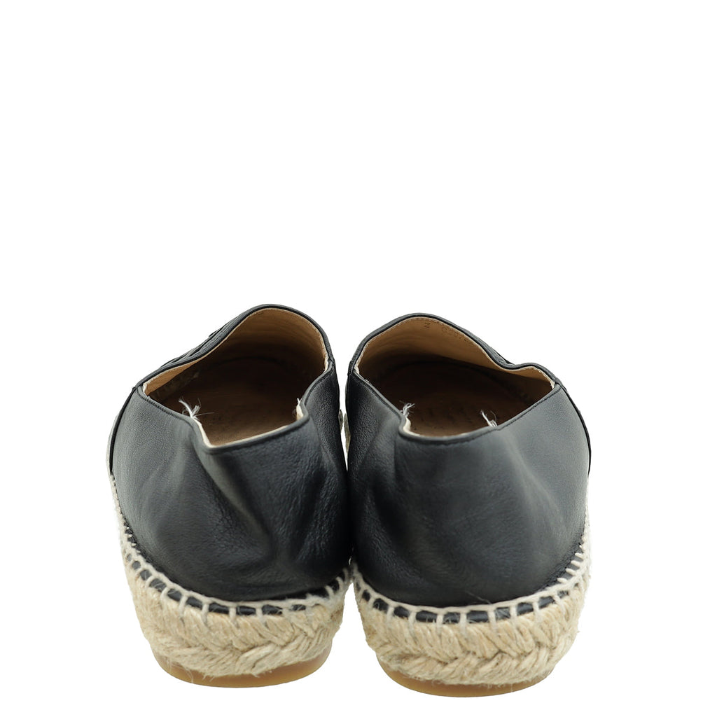 Chanel Black CC Cap Toe Espadrille 41