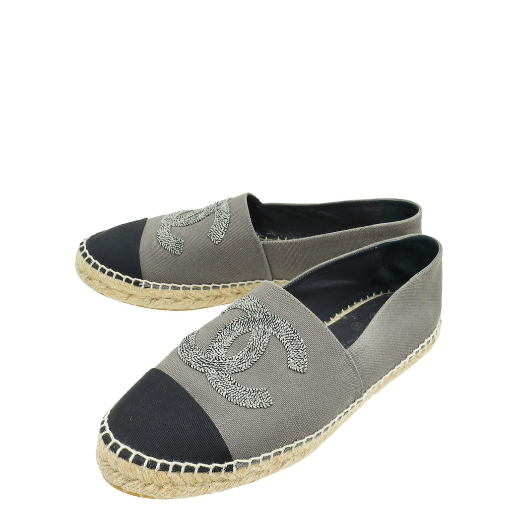 Chanel Bicolor Embroidered CC Espadrilles 41