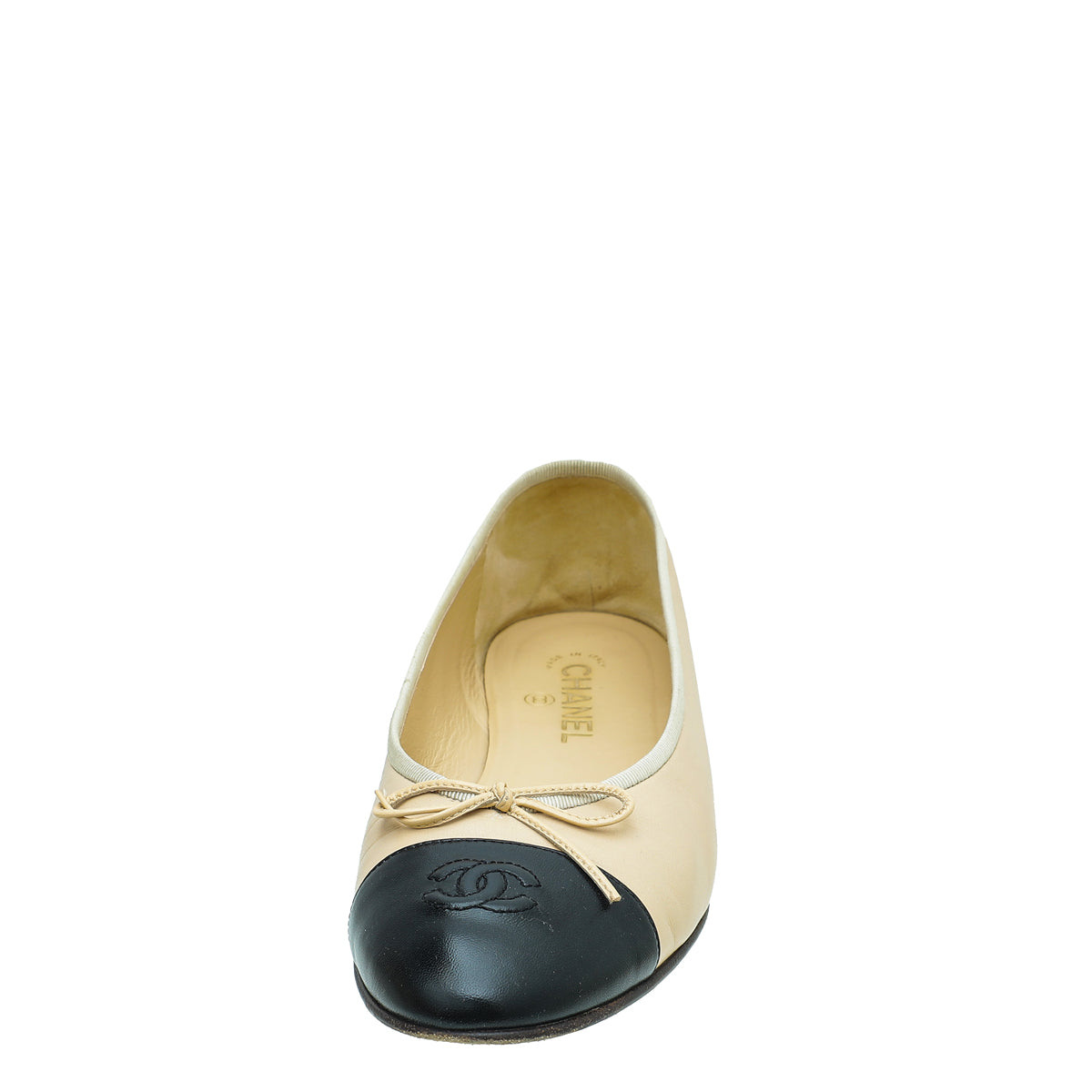 Chanel Bicolor CC Cap Toe Ballet Flats 42