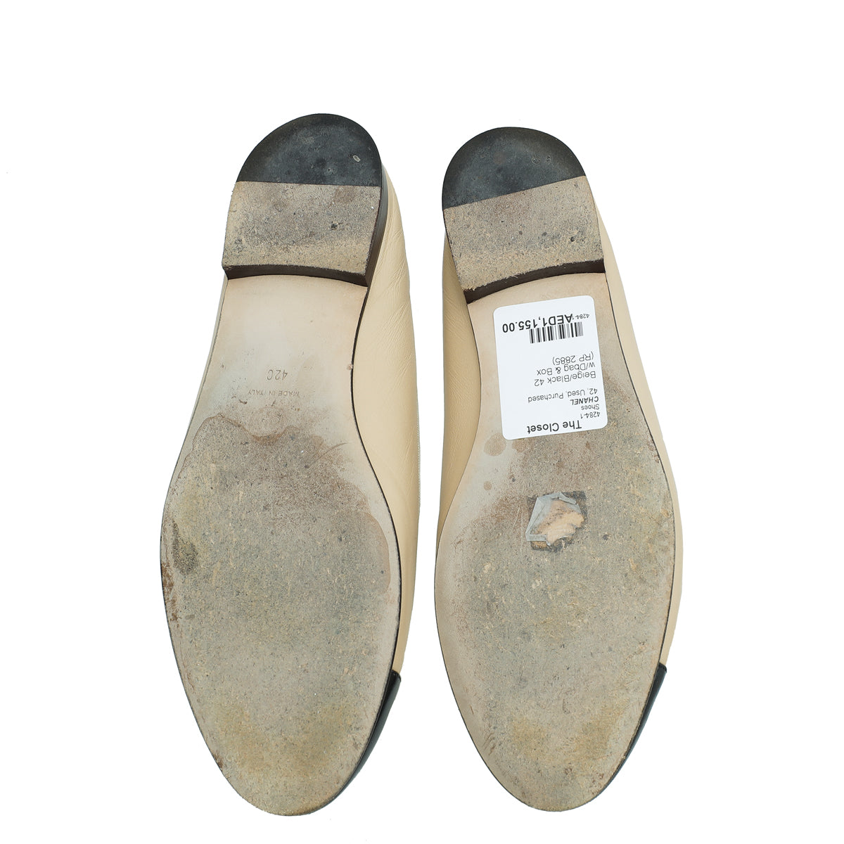 Chanel Bicolor CC Cap Toe Ballet Flats 42