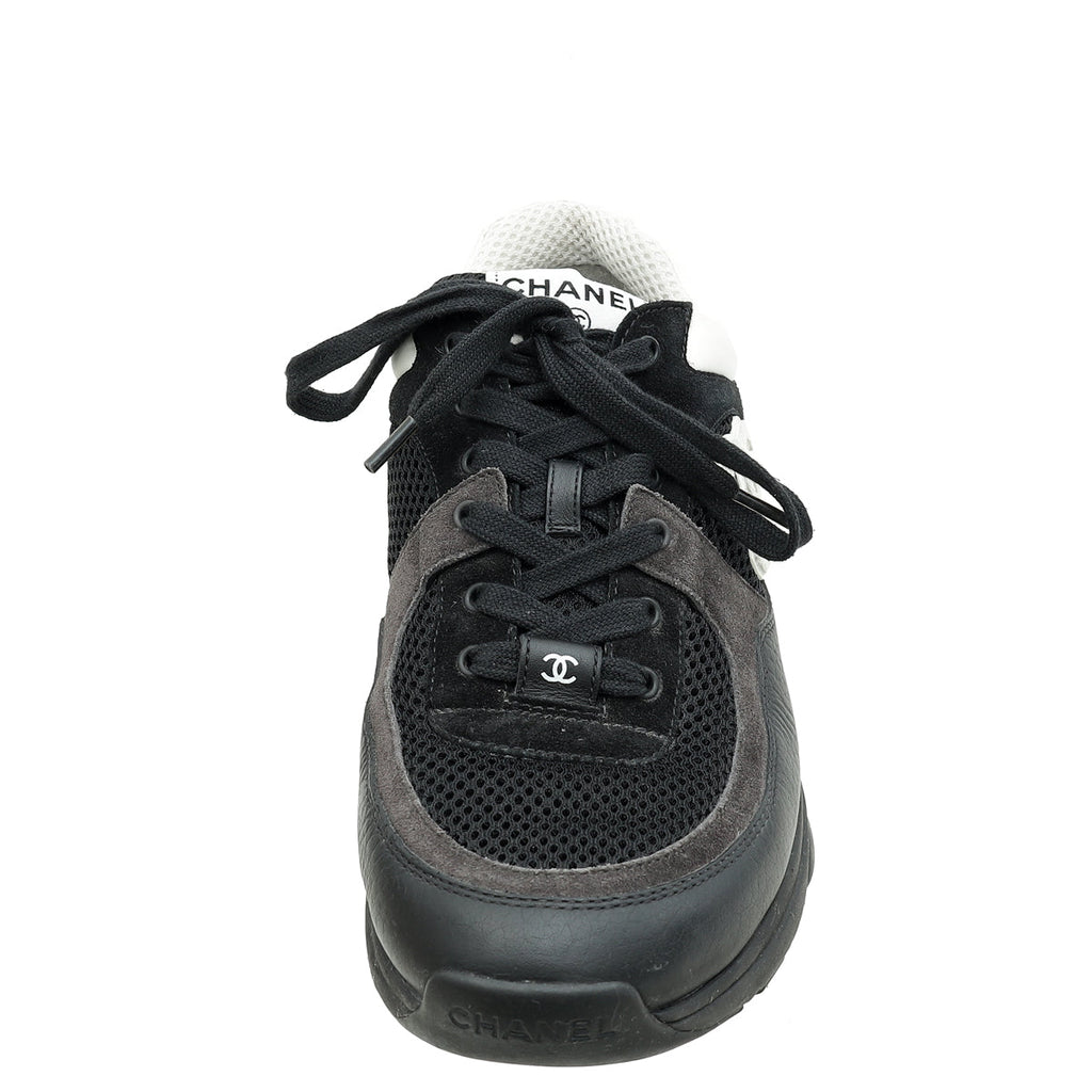 Chanel Bicolor CC Lace Up Sneakers 39