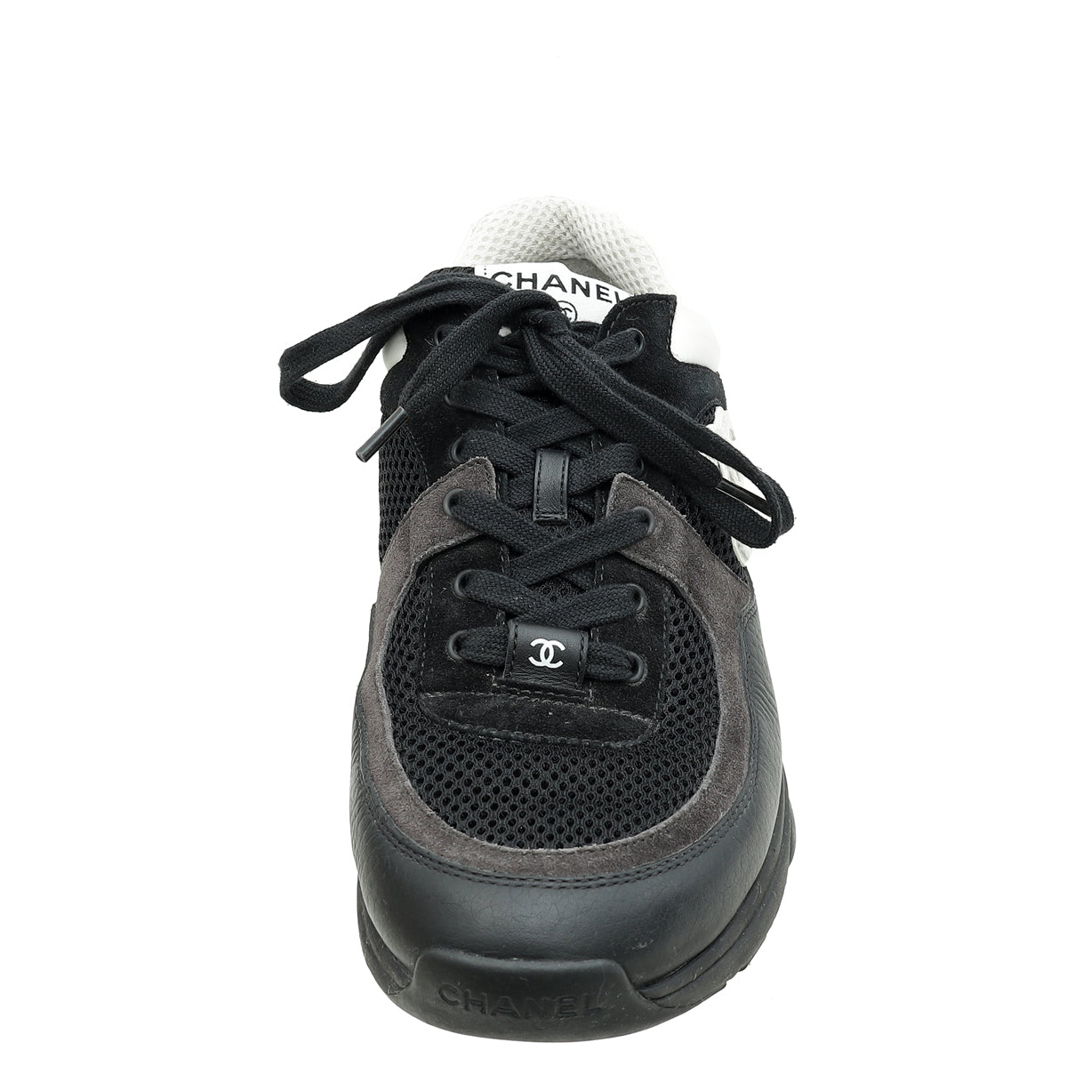 Chanel Bicolor CC Lace Up Sneakers 39