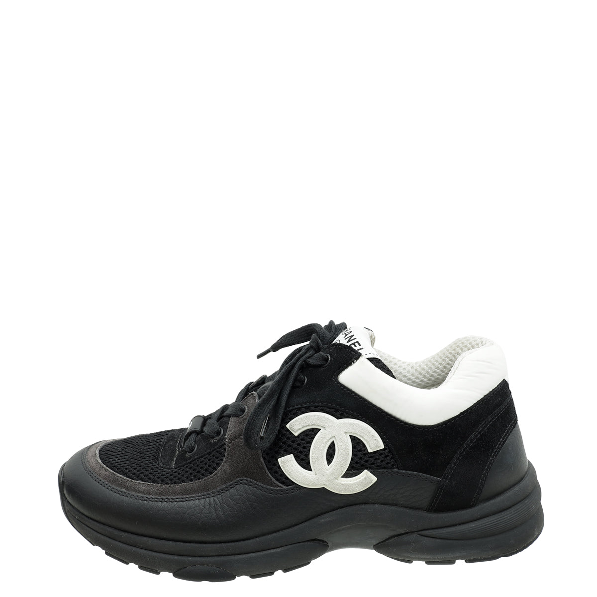 Chanel Bicolor CC Lace Up Sneakers 39