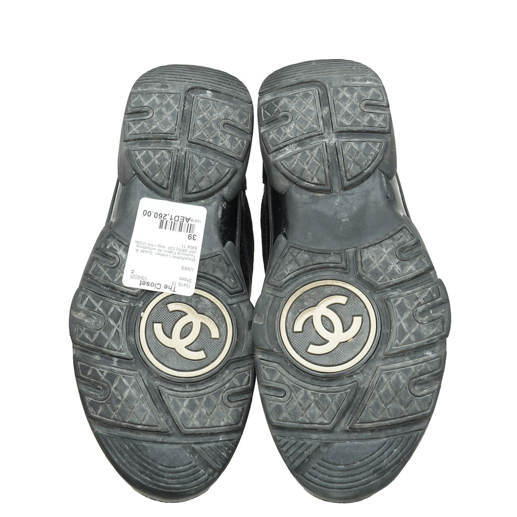 Chanel Bicolor CC Lace Up Sneakers 39