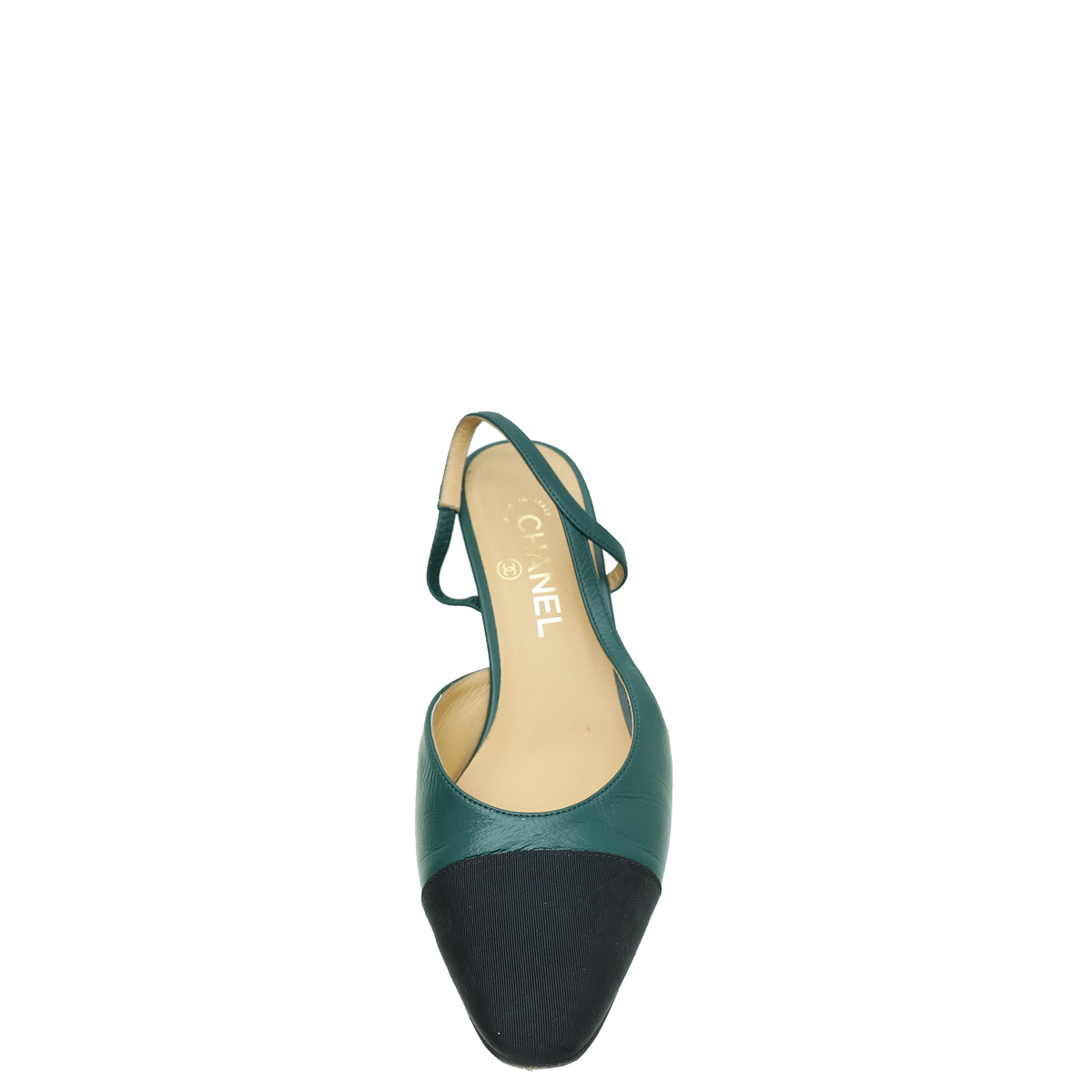 Chanel Bicolor CC Cap Toe Slingback Pump 39
