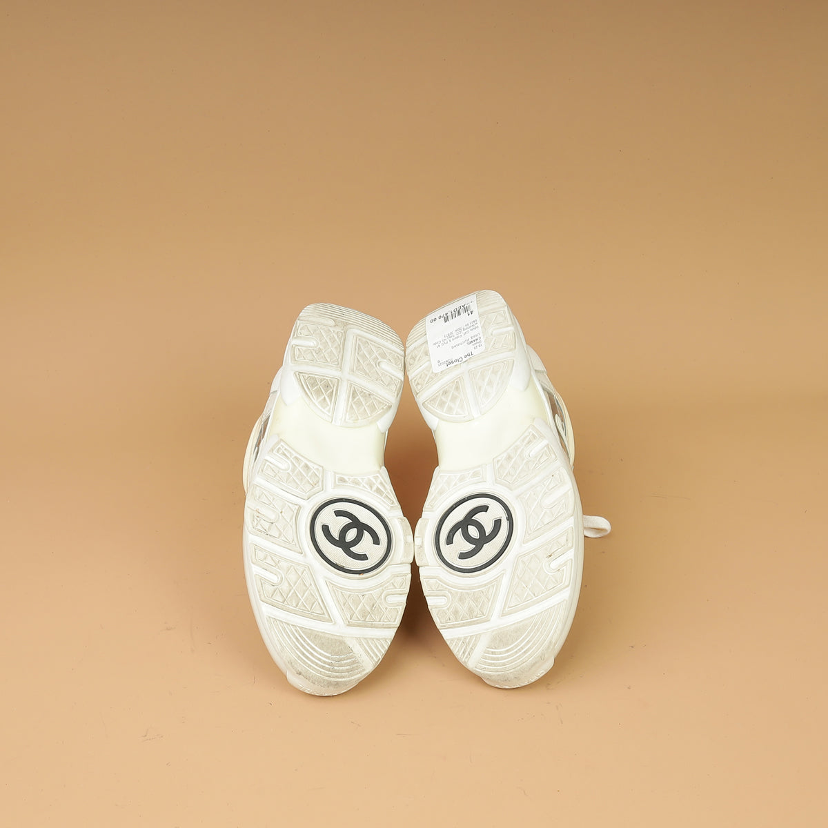 Chanel White PVC Lace Up Sneakers 41