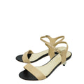 Chanel Beige CC Pearl Heel Sandal 35.5