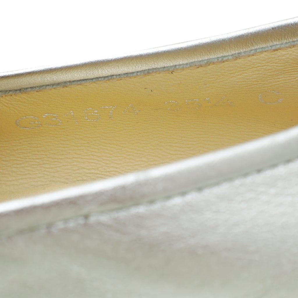Chanel Silver CC Flat Espadrille 35.5