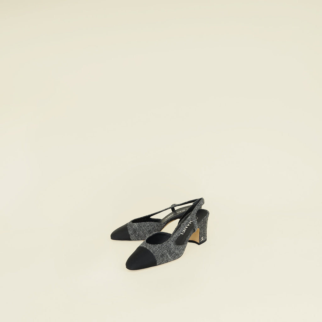 Chanel Bicolor D'Orsay Slingback 35