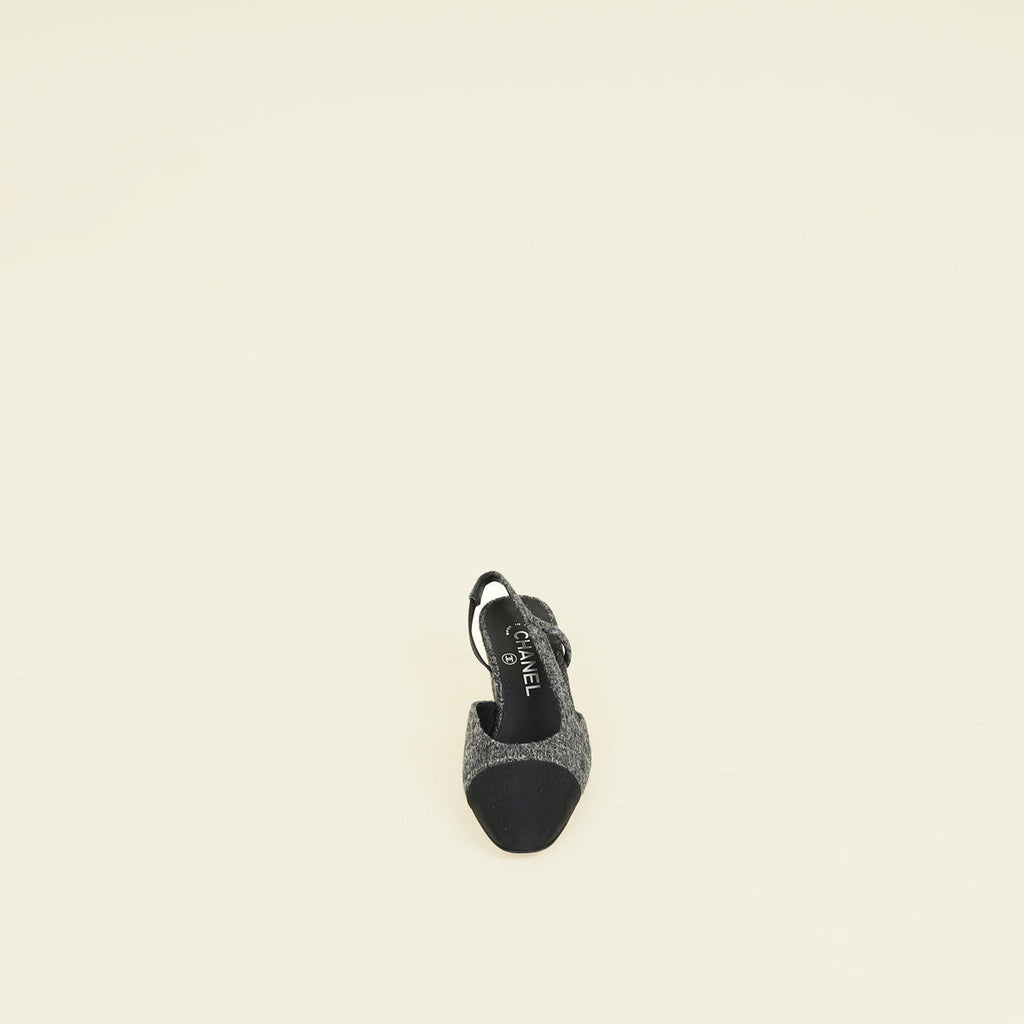 Chanel Bicolor D'Orsay Slingback 35