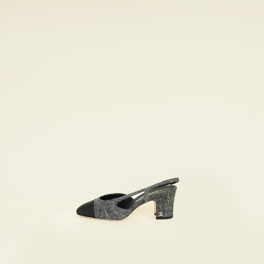 Chanel Bicolor D'Orsay Slingback 35