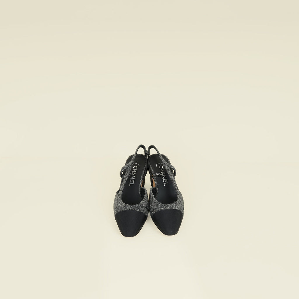 Chanel Bicolor D'Orsay Slingback 35