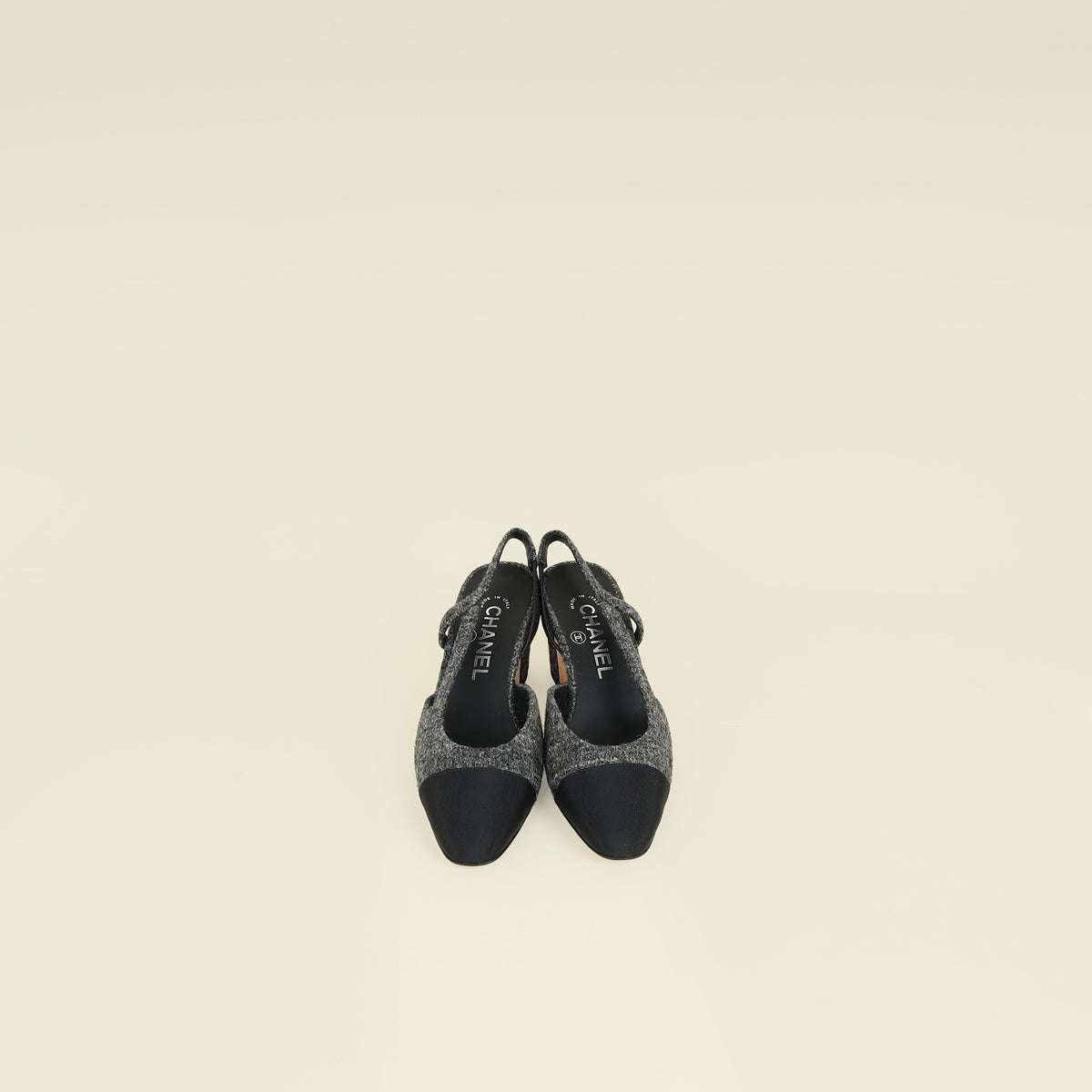 Chanel Bicolor D'Orsay Slingback 35