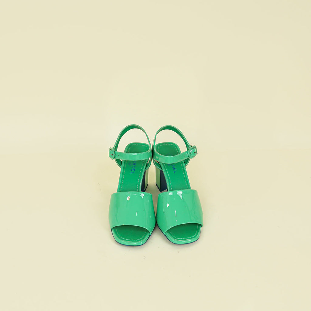 Chanel Green CC Sandal 36.5