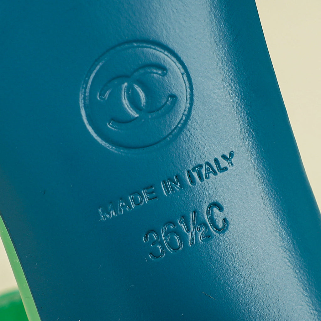 Chanel Green CC Sandal 36.5