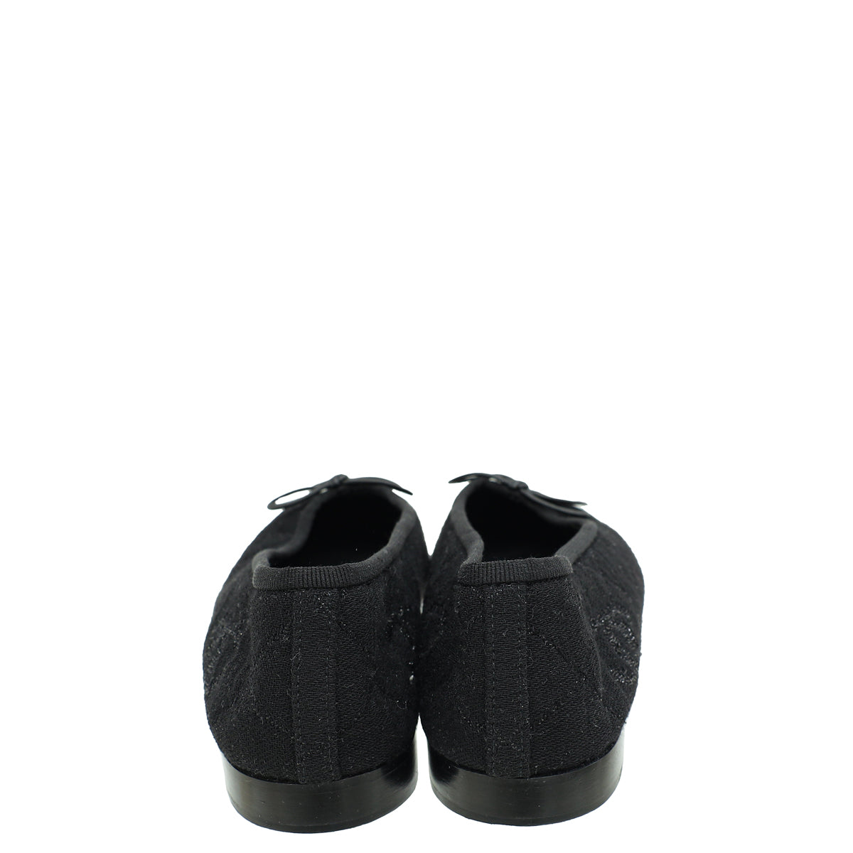 Chanel Black CC Cap Toe Jersey Flat Ballerina 36.5