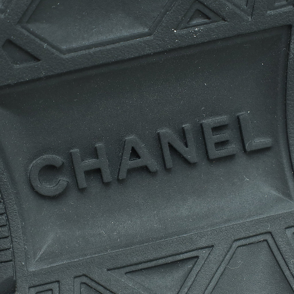 Chanel Black CC Lace Up Sneakers 36.5