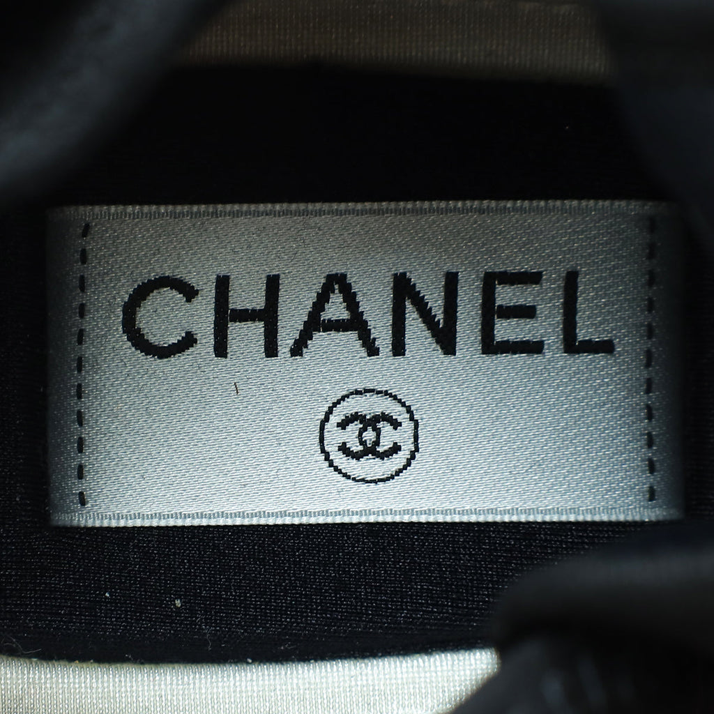 Chanel Black CC Lace Up Sneakers 36.5