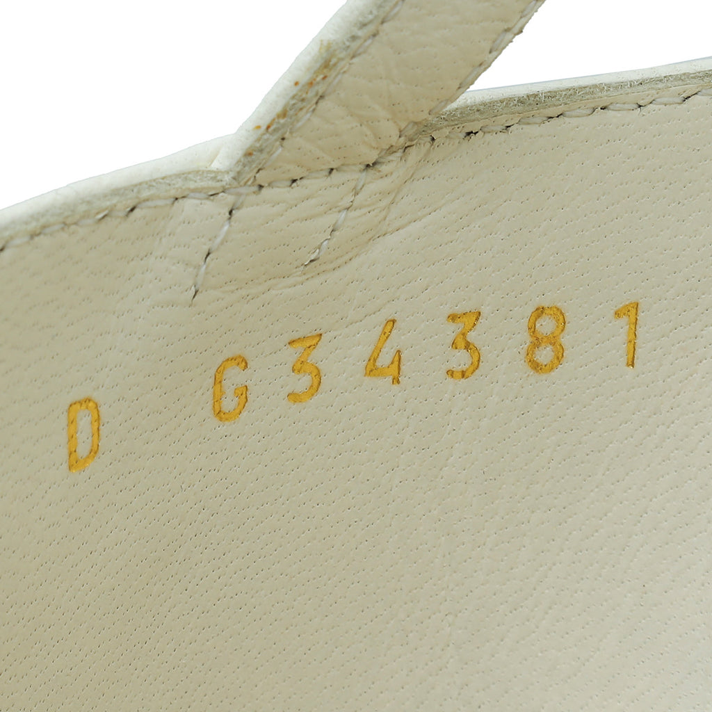 Chanel Off White Strappy Pearl Caged Slingback Heels 36.5
