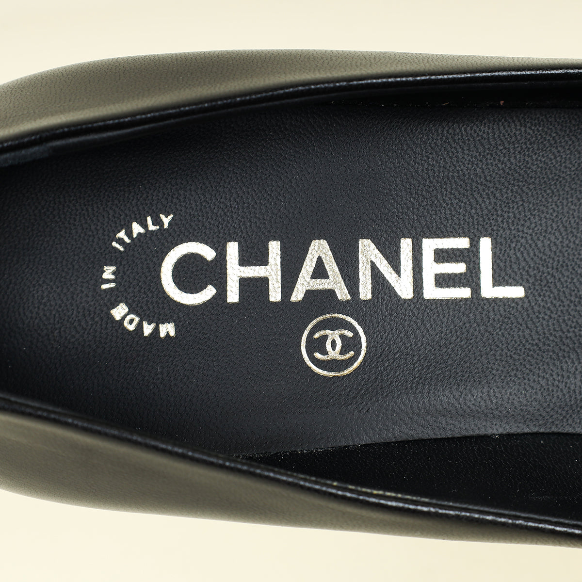 Chanel Black CC Pearl Pump 36