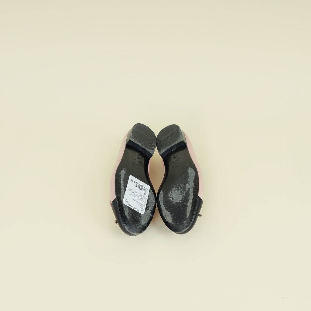 Chanel Bicolor CC Cap Toe Flat Ballerina 36