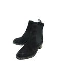 Chanel Black Suede Chain Around Chelsea Ankle Boots 36