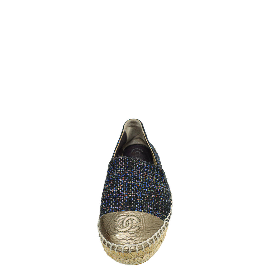 Chanel Bicolor CC Tweed Espadrille 36