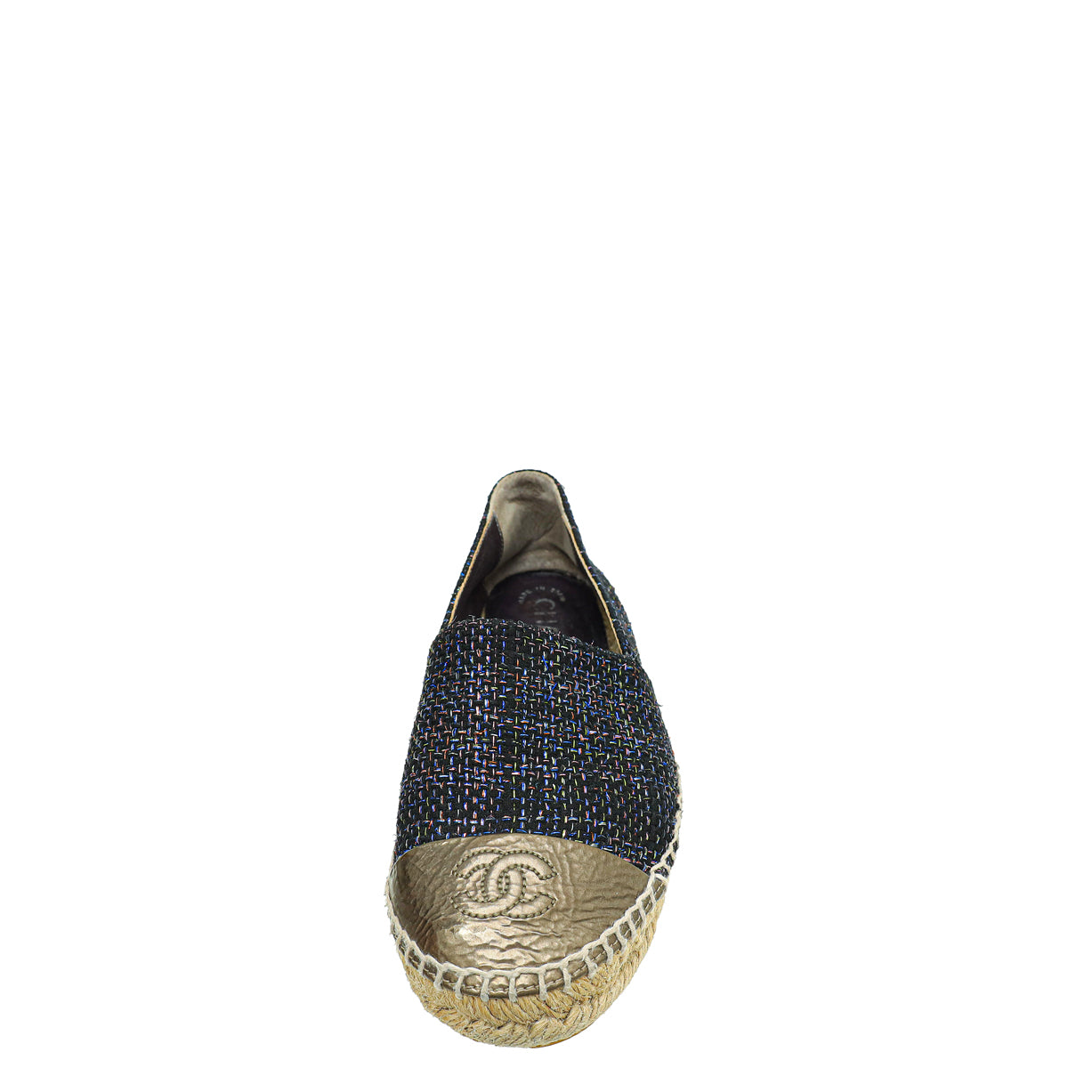 Chanel Bicolor CC Tweed Espadrille 36