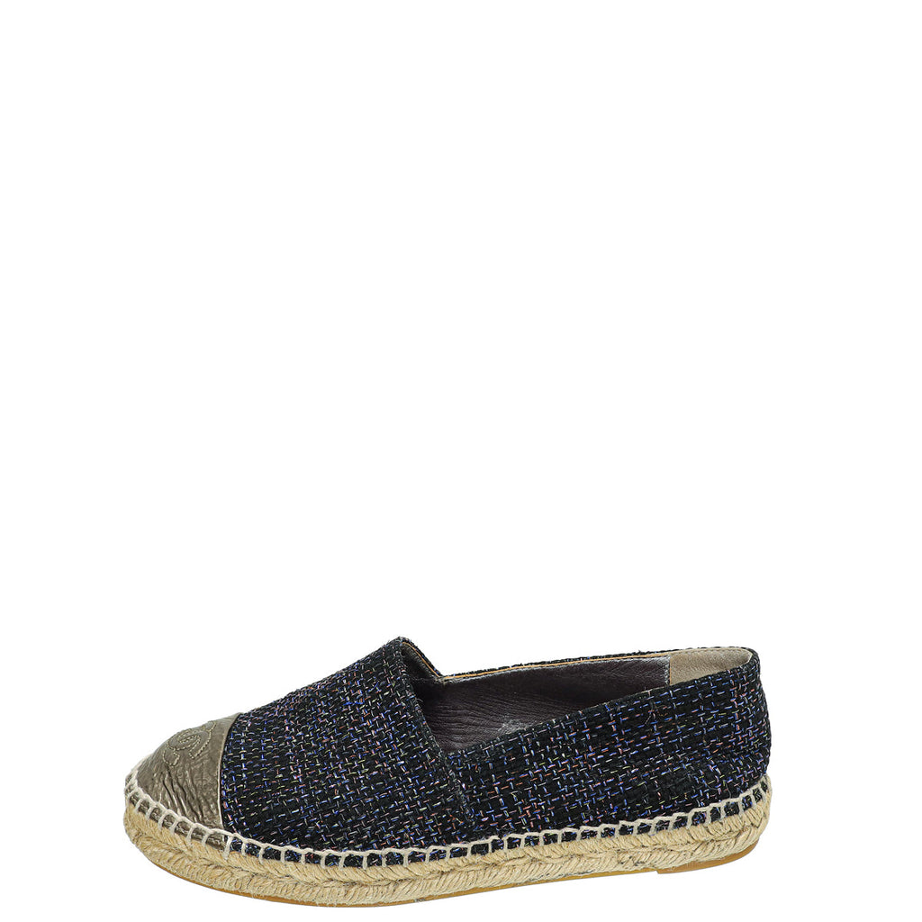 Chanel Bicolor CC Tweed Espadrille 36