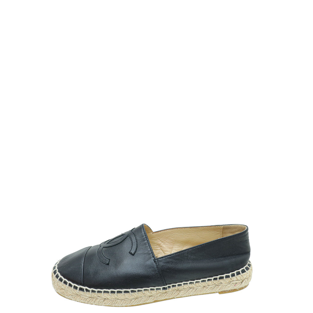 Chanel Black CC Espadrille 36