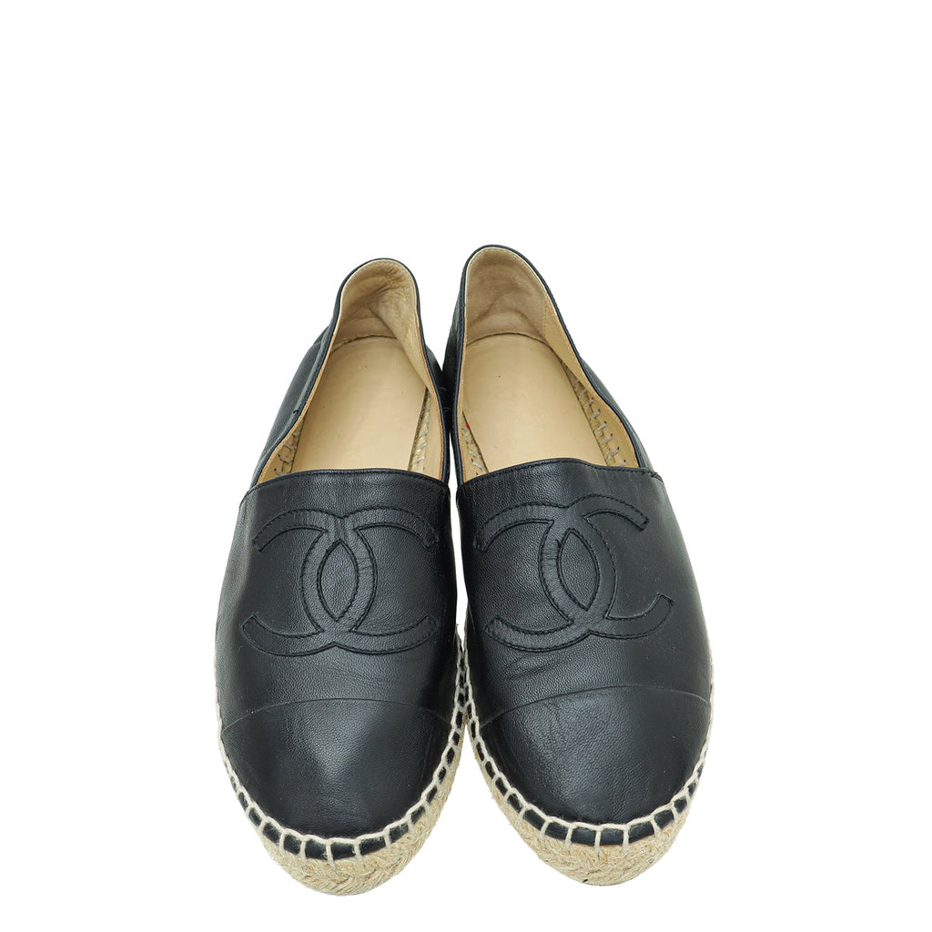 Chanel Black CC Espadrille 36