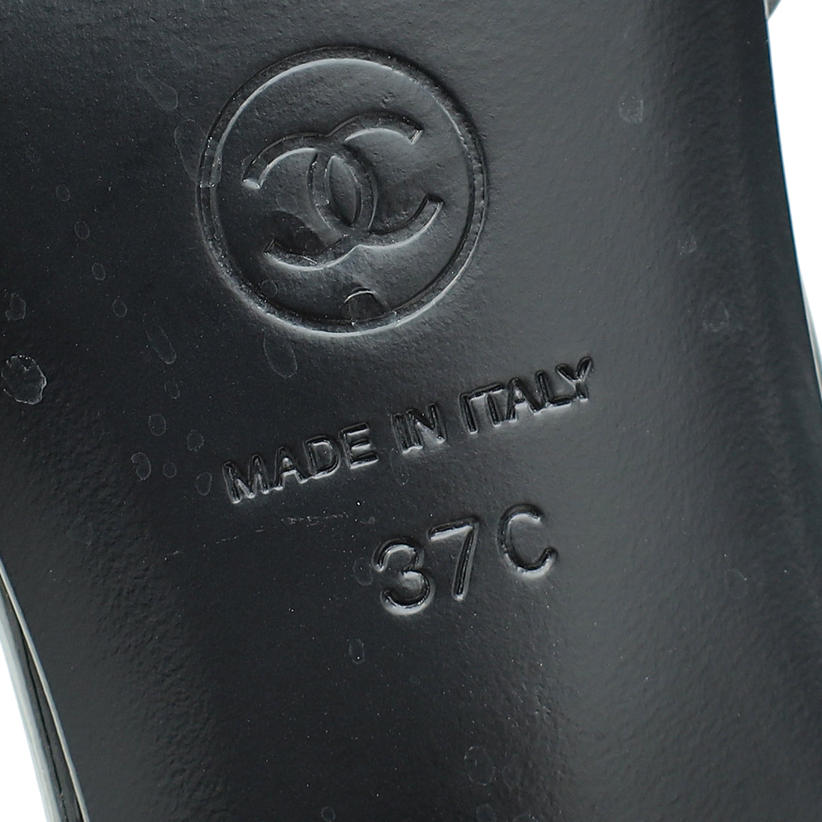 Chanel Black CC Cap Toe CC Ankle Strap Flats 37