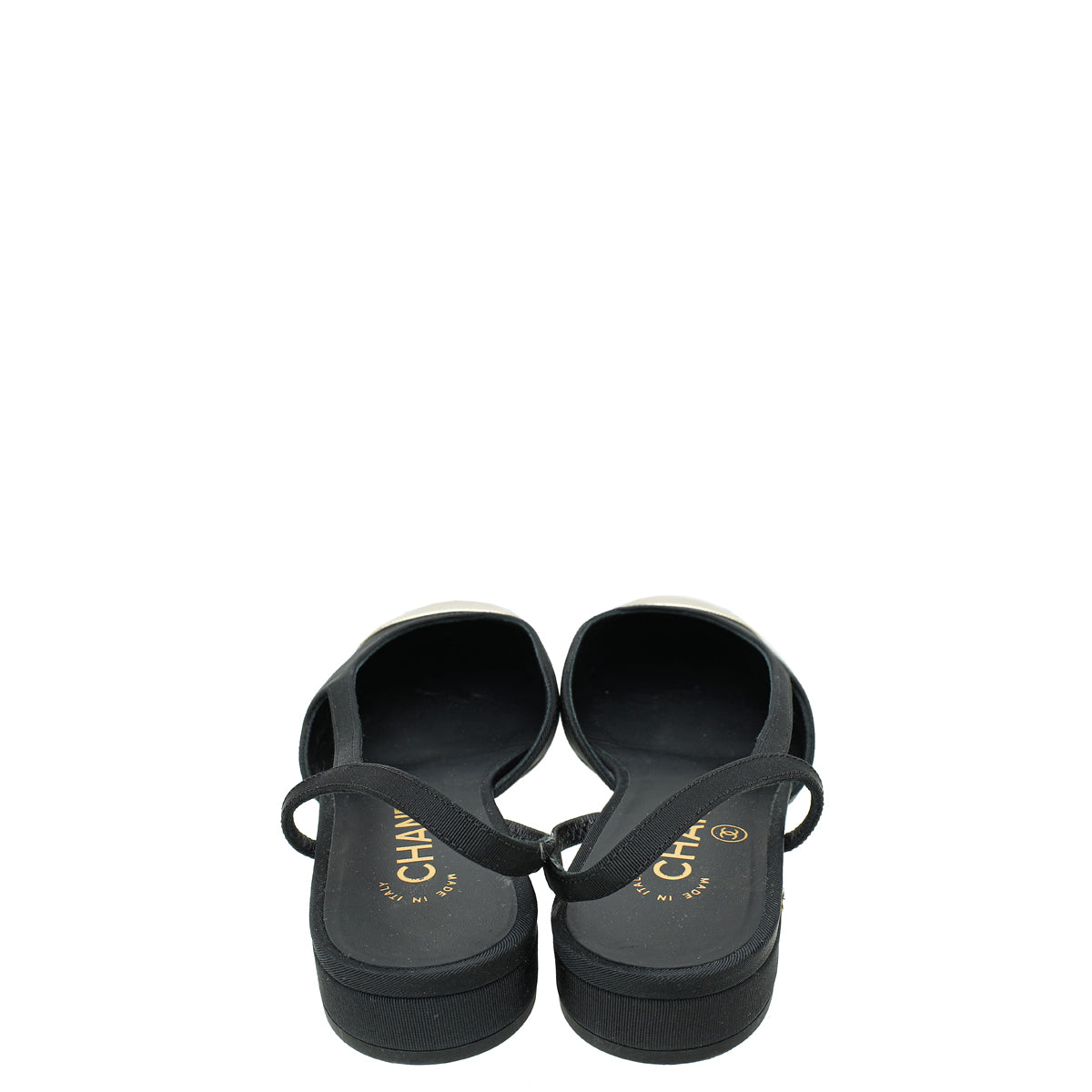 Chanel Bicolor Half D'Orsay Flat Slingback 37