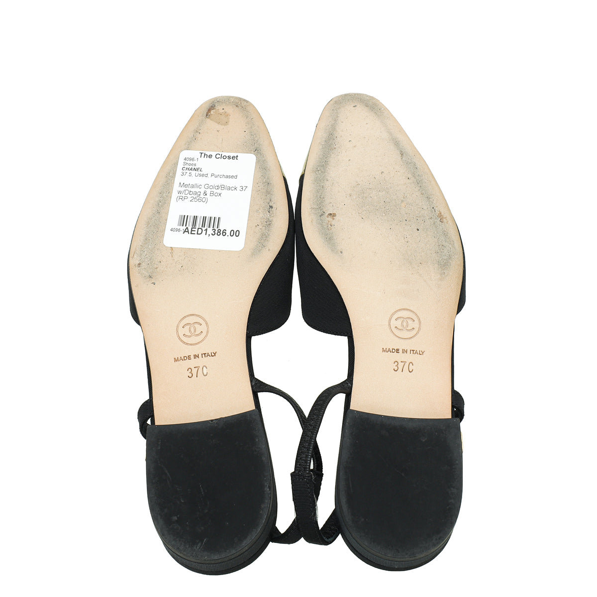 Chanel Bicolor Half D'Orsay Flat Slingback 37