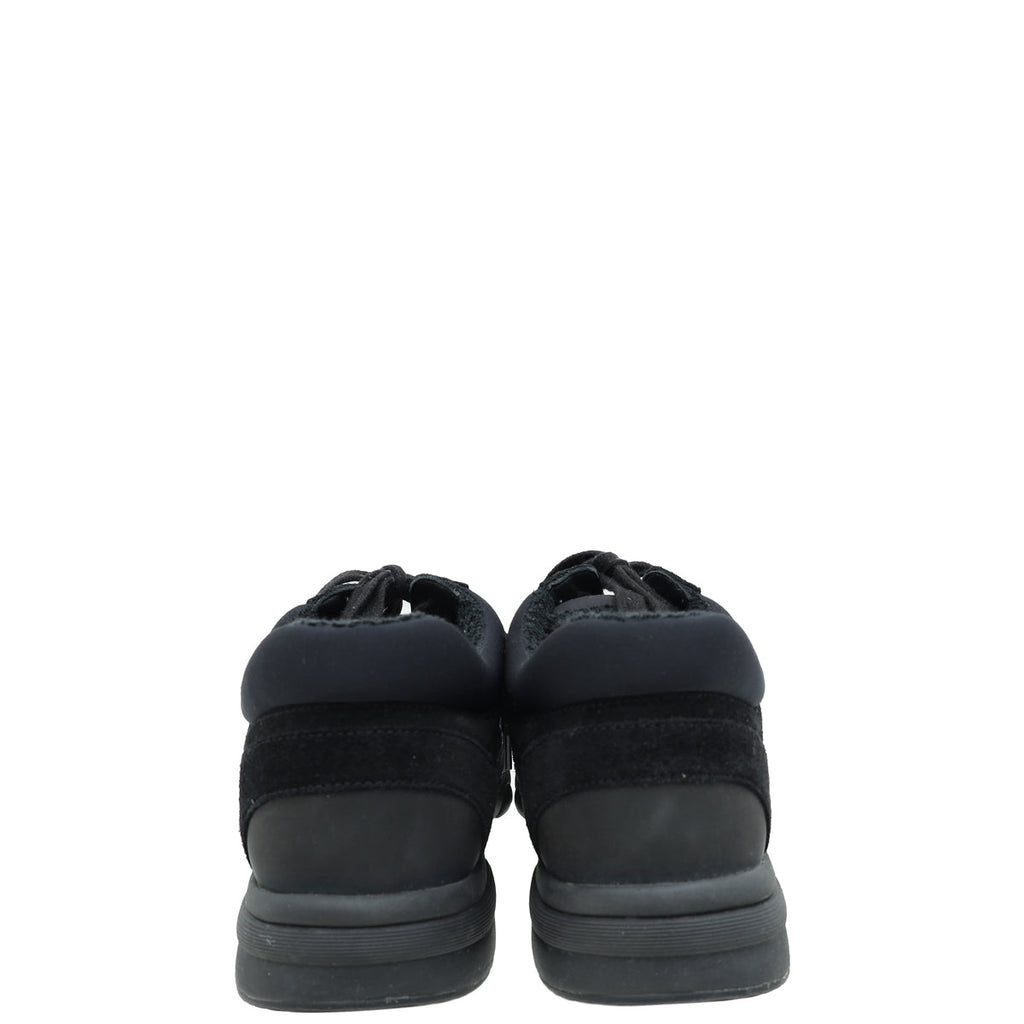 Chanel Black CC Lace Up Trainer Sneakers 37.5