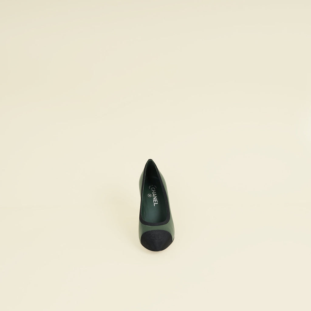 Chanel Bicolor CC Cap Toe Pumps 37.5