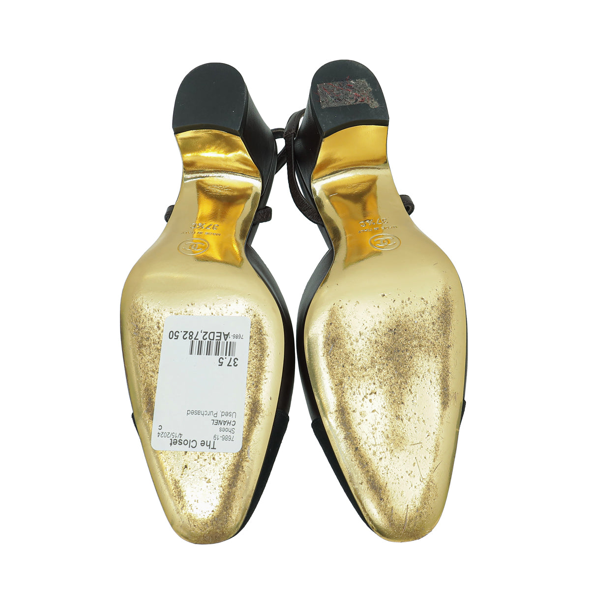 Chanel Bicolor CC Cap Toe Slingback Pump 37.5