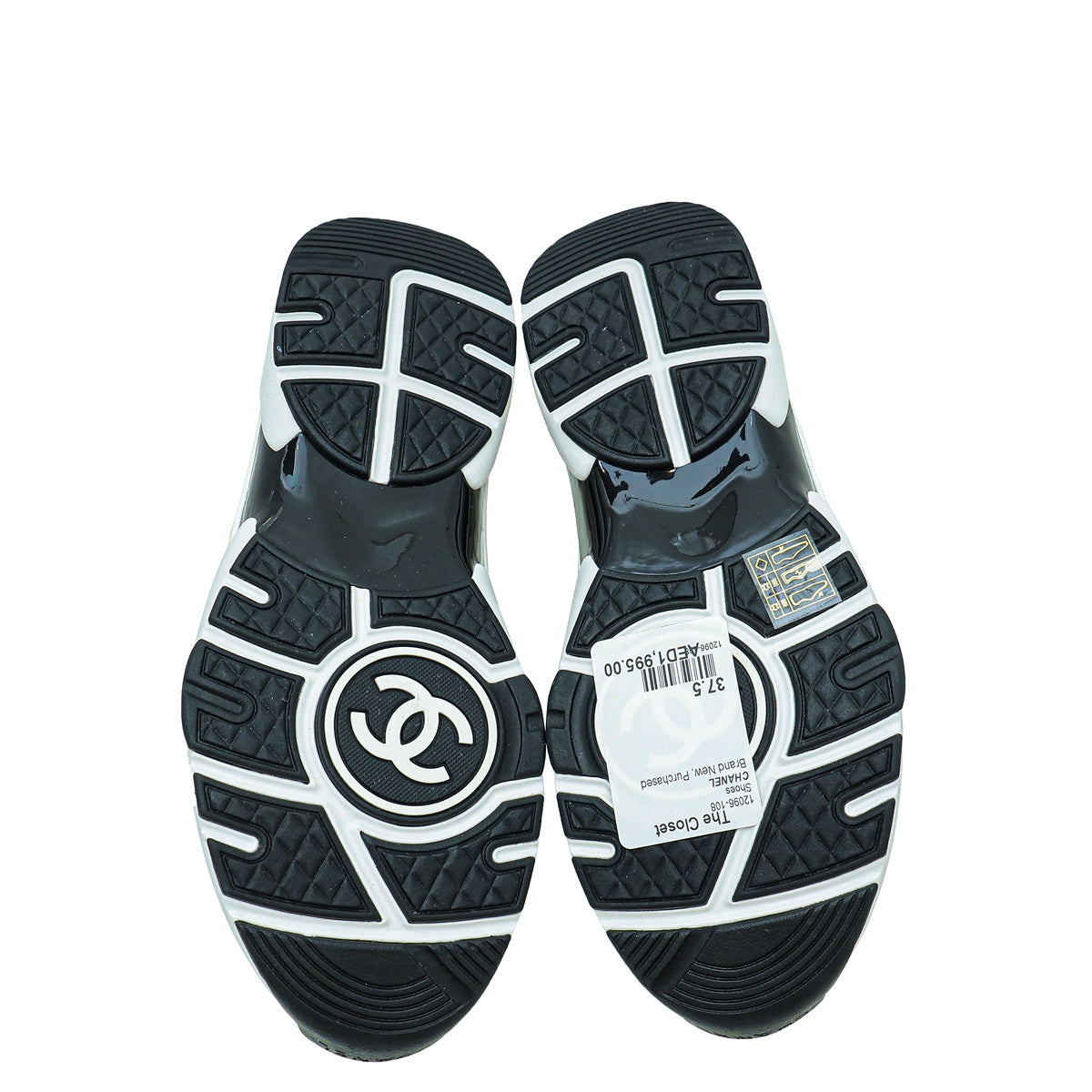 Chanel White Multicolor CC Trainer Sneaker 37.5