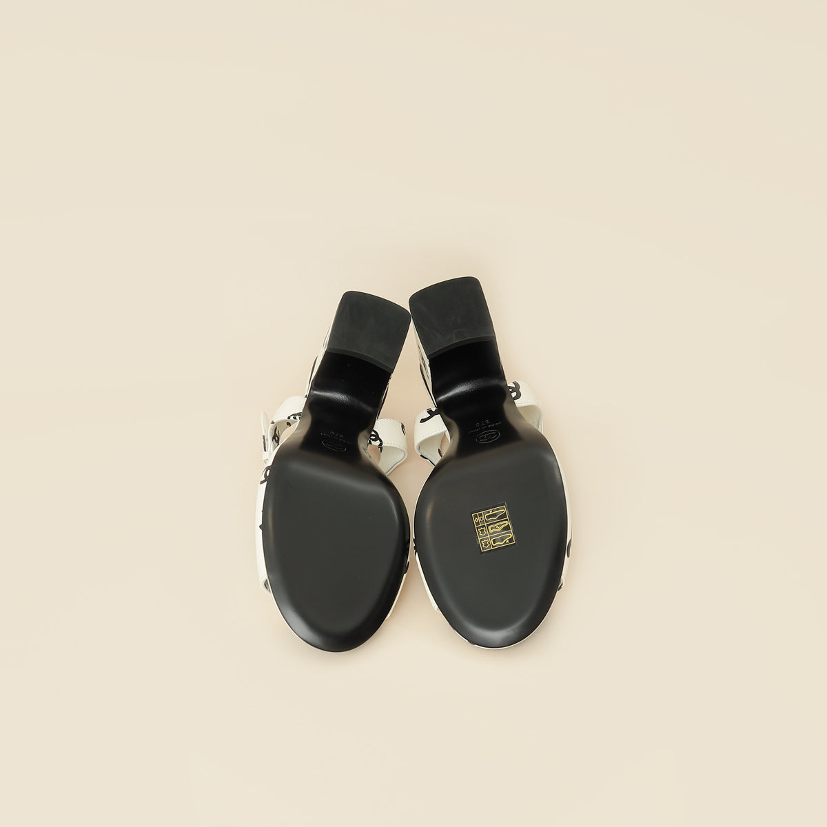 Chanel Bicolor CC Print Coco Beach Sandal 37