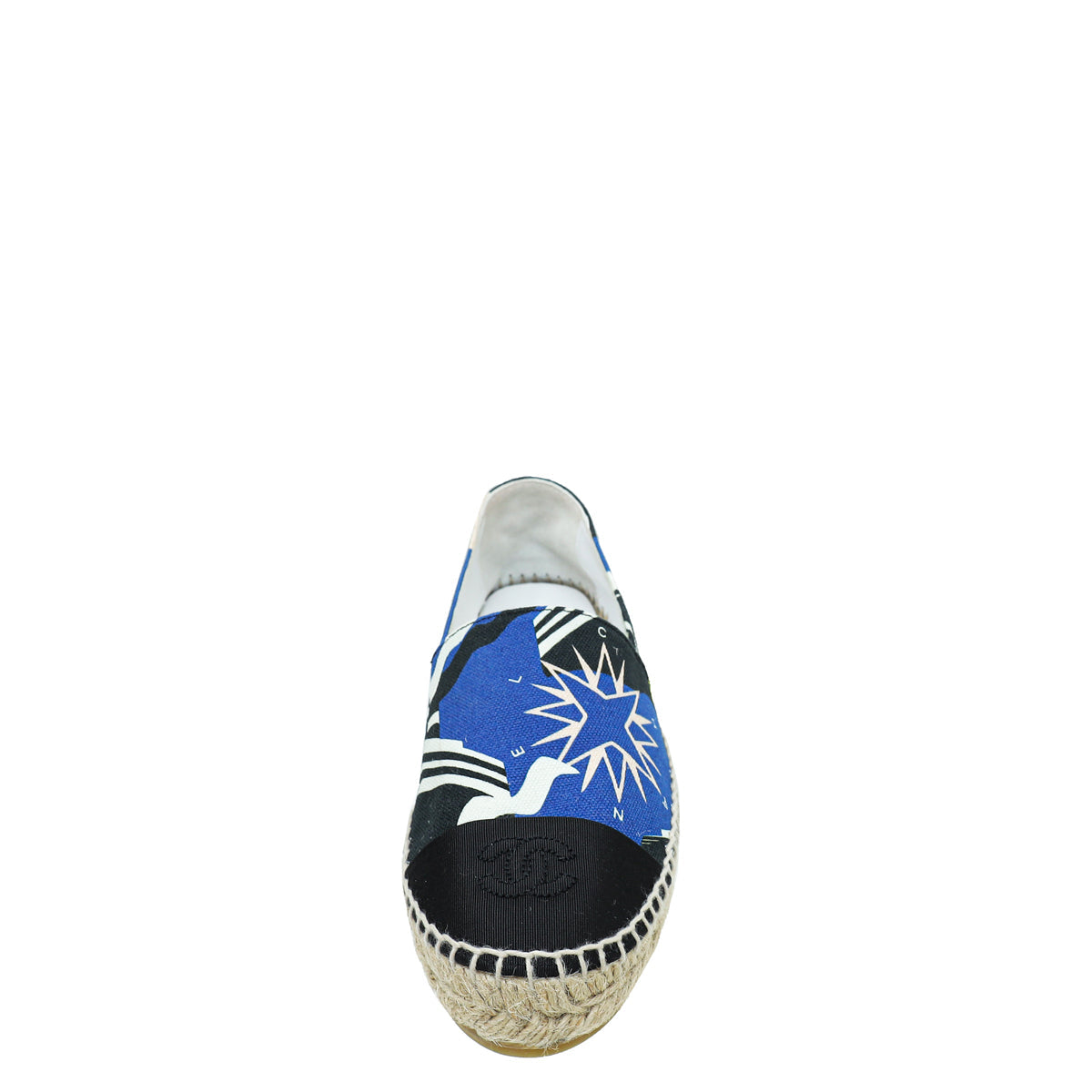 Chanel Tricolor Grosgrain Printed Espadrille 37