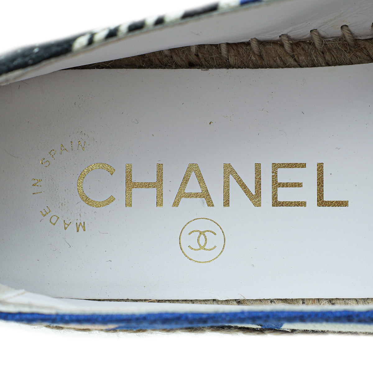Chanel Tricolor Grosgrain Printed Espadrille 37