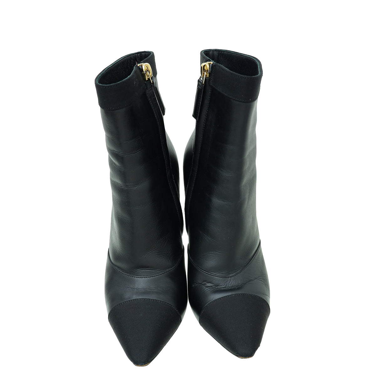 Chanel Black Logo Cap Toe Ankle Boot 37