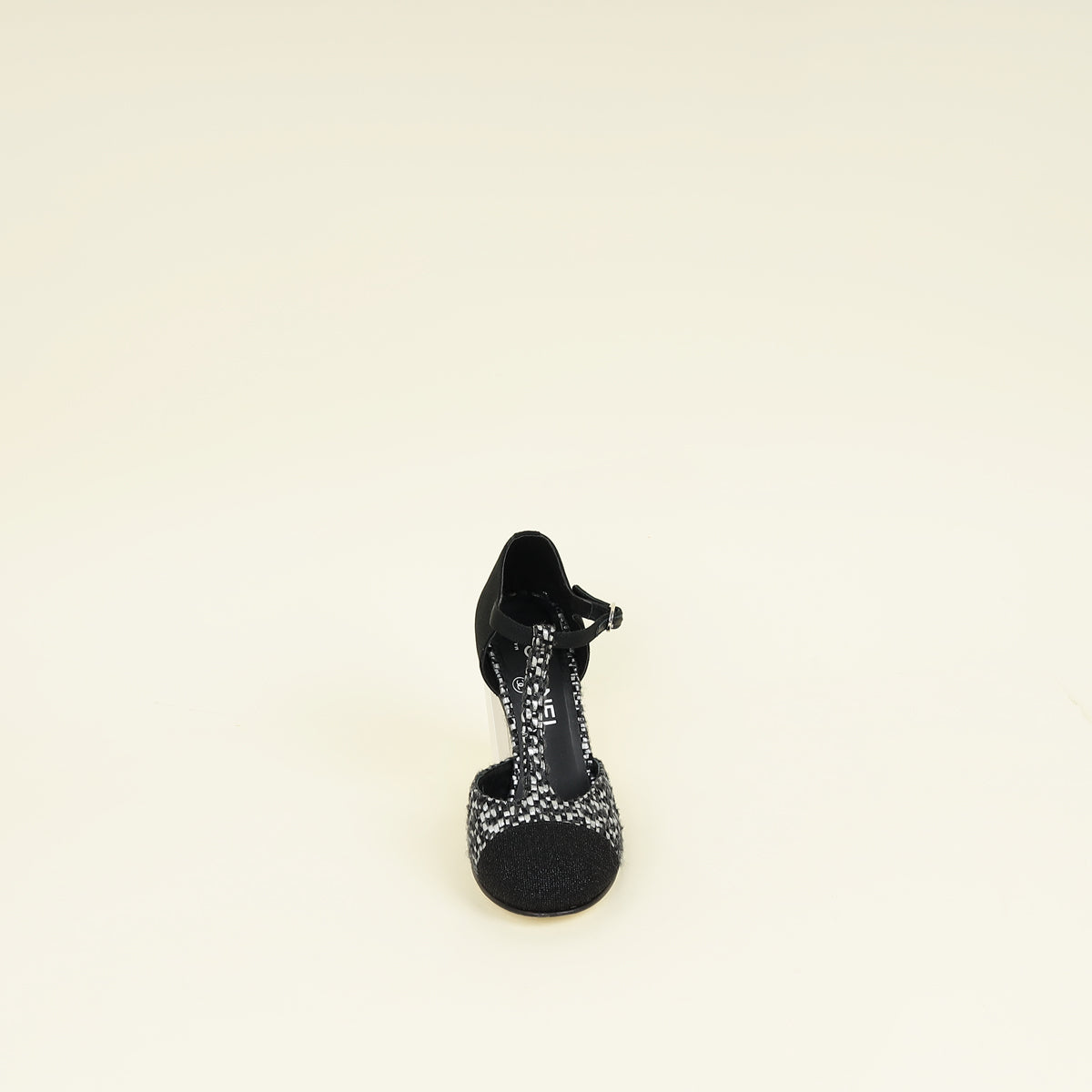 Chanel Tricolor T Strap Tweed Pumps 37