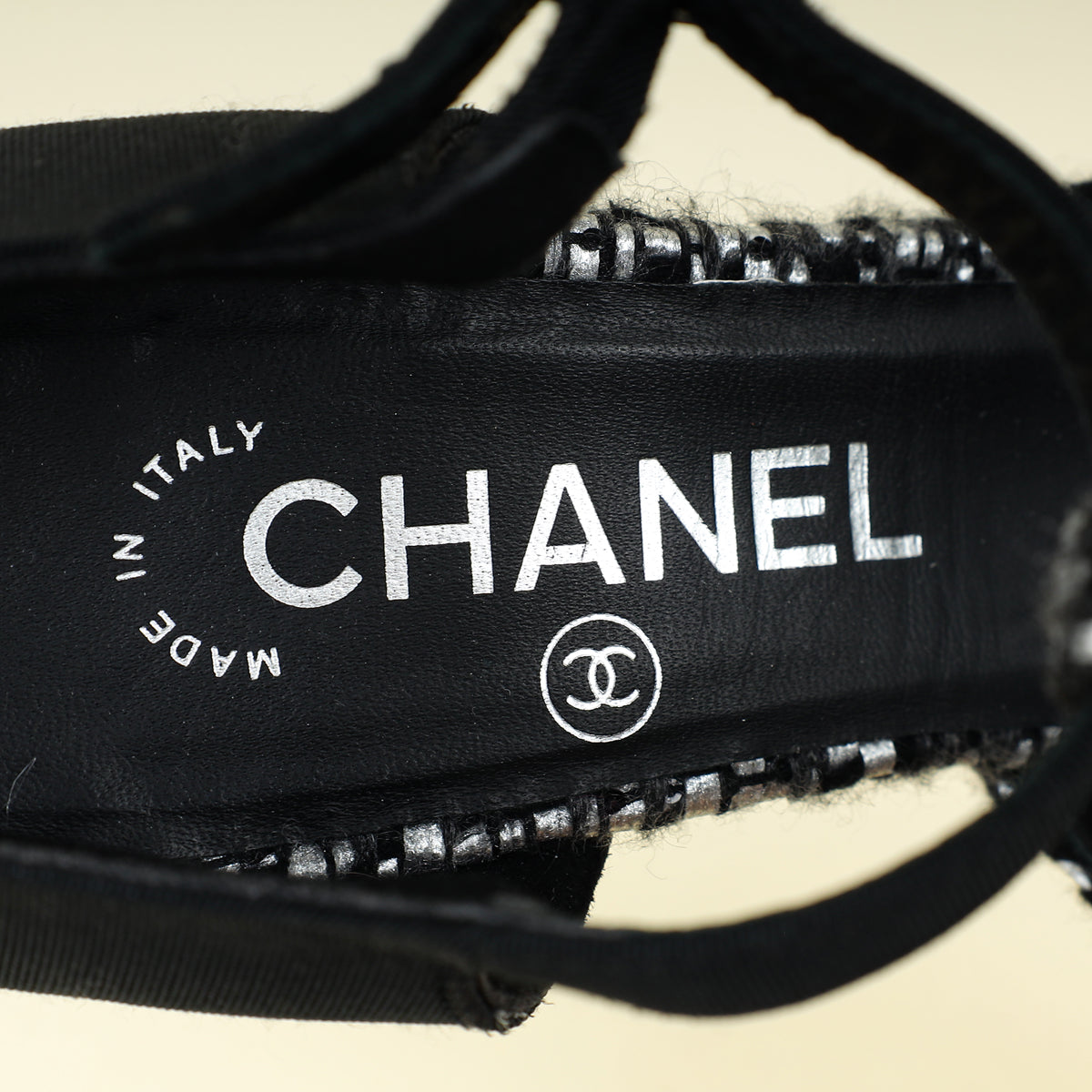 Chanel Tricolor T Strap Tweed Pumps 37