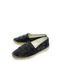 Chanel Black CC Cap Toe Sequin Espadrille 37